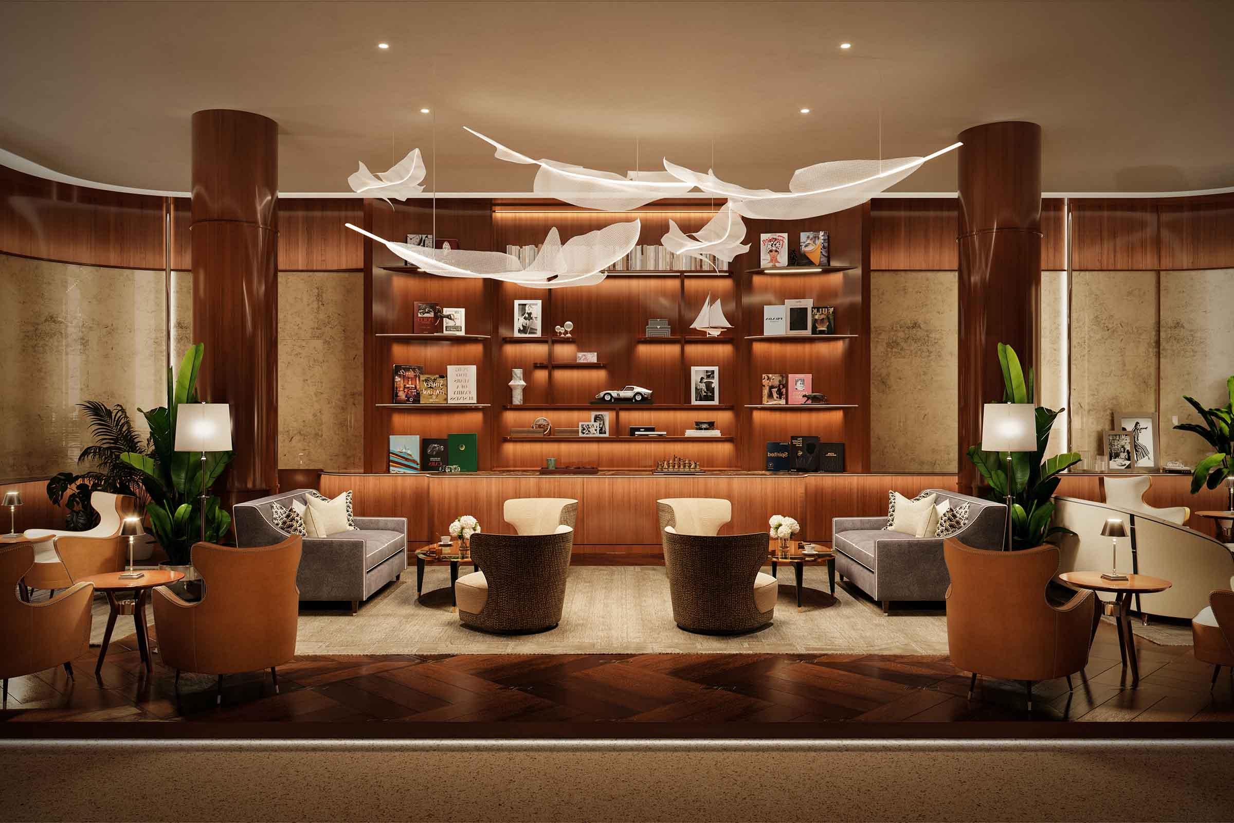 Rendering of Cipriani Residences Brickell Miami Lounge